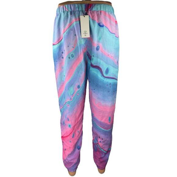 NEW Harlow & Lloyd Men's Blue Pink Marshmallow Marbled Sweat Pants Size XL - Picture 3 of 6
